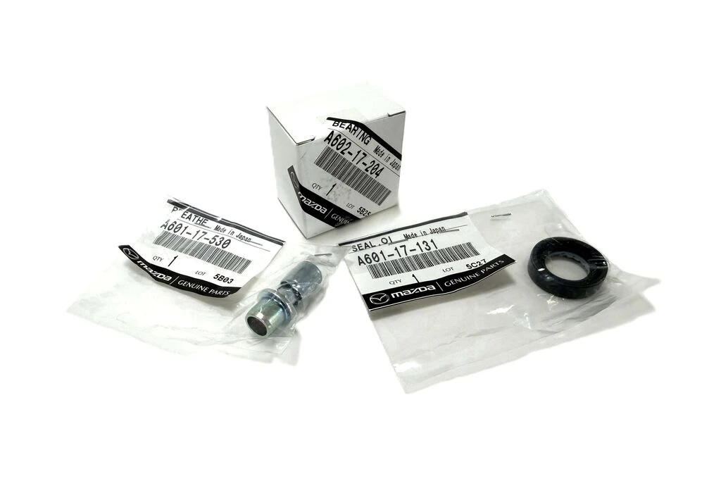 Kit includes the pivot shaft seal, breather, & pivot shaft bearing for the Mazdaspeed 3