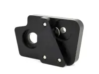 An angled, backside view of CorkSport's Mazda 3/6/Cx5 Short Shift Plate