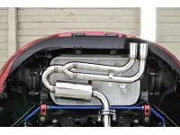 The extended dual tip section was chosen for its unique low/mid RPM rumble compared to having a split at the tips.